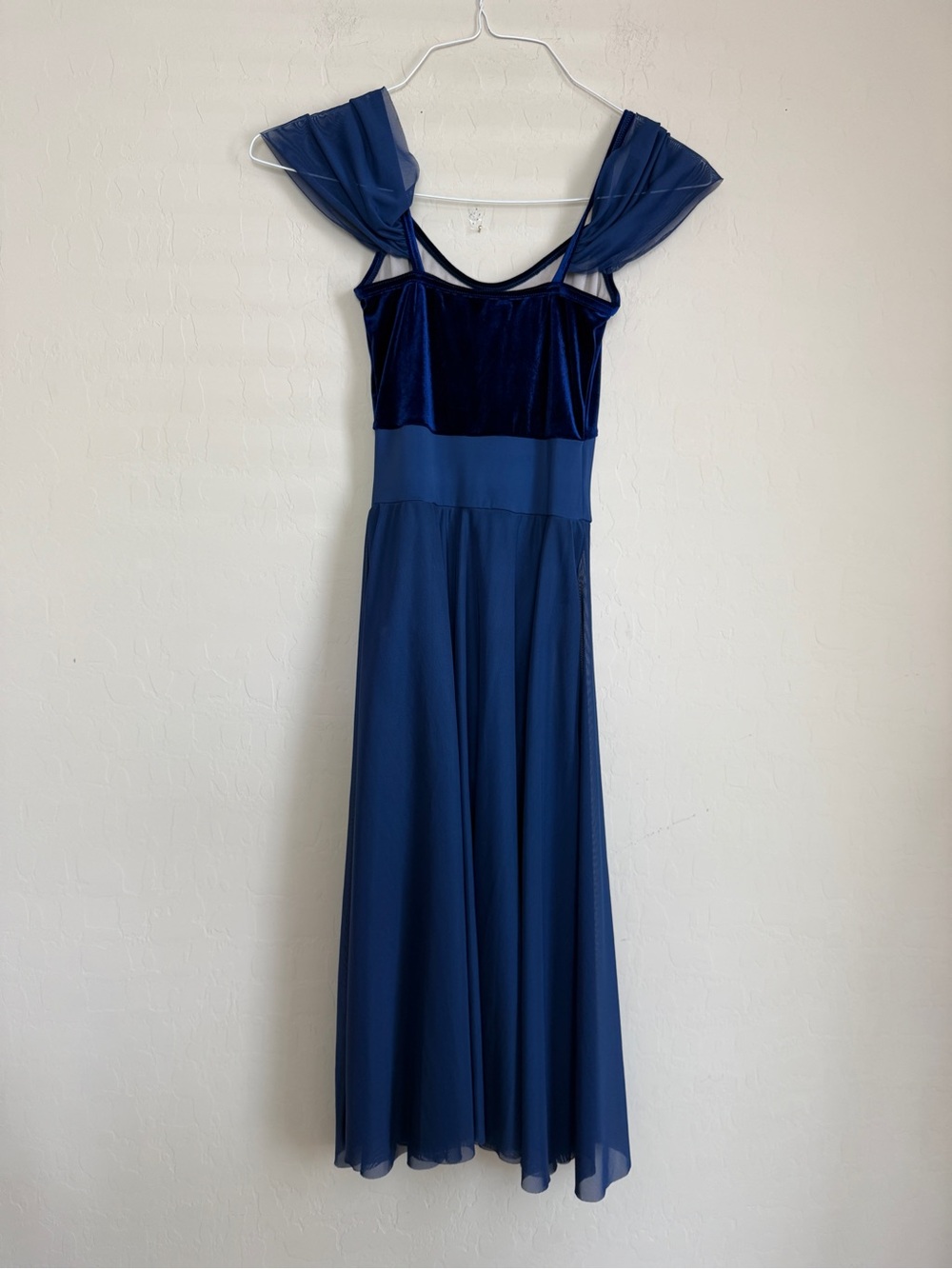 Weissman Blue Mesh Cold-Shoulder Ballet Dress Corset XSmall XS Adult - Picture 4 of 5